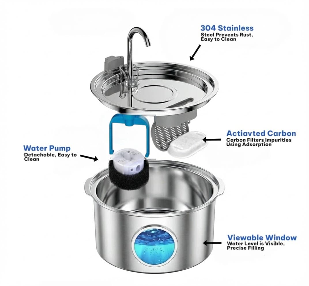 End Dehydration Worries—Lunea's 7L Circulating Fountain Keeps Water Irresistibly Fresh - The Fluff Lab Australia