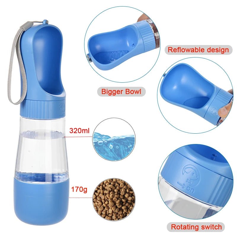 FluffFeast™ - 2 - in - 1 Pet Travel Bottle - The Fluff Lab Australia