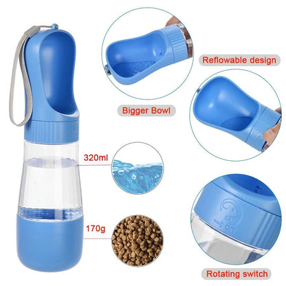 FluffFeast™ - 2 - in - 1 Pet Travel Bottle - The Fluff Lab Australia