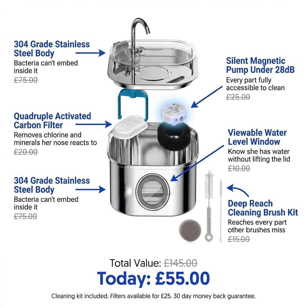 Stop Kidney Disease Before It Starts—lunea's Surgical - Grade Steel Prevents the Biofilm Plastic Fountains Can't - The Fluff Lab